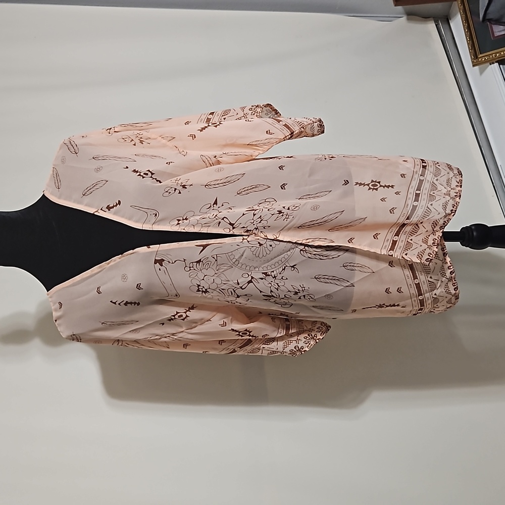 Sheer cover up with southwest motif
